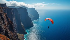 découvrez des activités insolites à tenerife en survolant les majestueuses falaises de los gigantes en parapente, une expérience inoubliable alliant aventure et paysages spectaculaires.